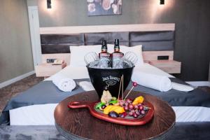 a tray of drinks on a table in a hotel room at Siwiss İnn Experess in Ankara