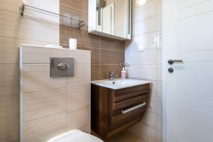 a bathroom with a toilet and a sink at House Goran in Kolan +40 photos