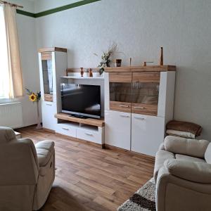 TV a/nebo společenská místnost v ubytování Ferienwohnung Hahn + 8 fotografií