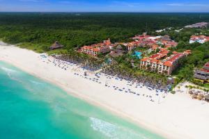 an aerial view of a resort on a beach at Select Club at Sandos Playacar All Inclusive - Adults Only Area in Playa del Carmen