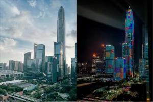 深圳景观或在酒店看到的城市景观