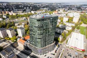 Vedere generală la Szczecin sau o vedere a orașului de la acest apartament