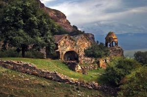 an old building on top of a hill at Гостевой дом Туманян in Tʼumanyan