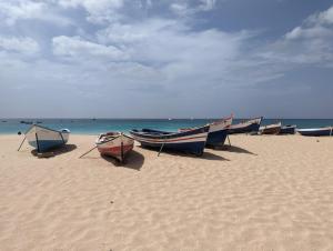 a group of boats sitting on a sandy beach at Vila de Matiz in Vila do Porto +24 photos