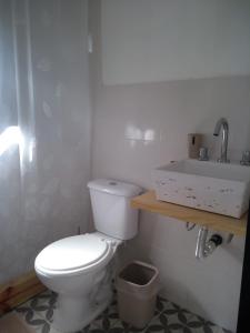 a bathroom with a white toilet and a sink at Minicasas in Villa Ciudad Parque