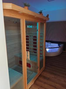 Postel nebo postele na pokoji v ubytování Wellness soba Amaris + 3 fotografie