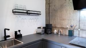 Η κουζίνα ή μικρή κουζίνα στο Ferienwohnung Auwald +16 φωτογραφίες