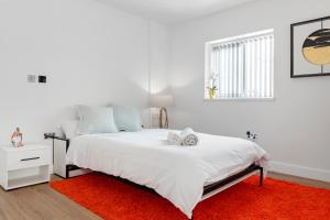 Ένα ή περισσότερα κρεβάτια σε δωμάτιο στο Modern Studio in Arnold centre