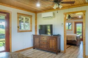 Μια τηλεόραση ή/και κέντρο ψυχαγωγίας στο Peaceful Cabin-Breathtaking Views near Branson, MO