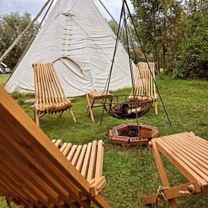 Zahrada ubytování Tipi Luna