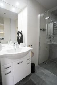 Koupelna v ubytování Apartamenty Iława - nad Małym Jeziorakiem + 20 fotografií