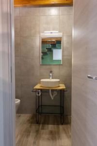 łazienka z umywalką i lustrem w obiekcie Mini House w mieście Serra San Bruno