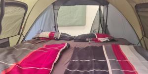 Posteľ alebo postele v izbe v ubytovaní INDOOR Camping Sportzentrum Zeltweg