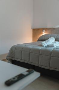 una camera con un letto e un telecomando di Alegria Apart a San Rafael