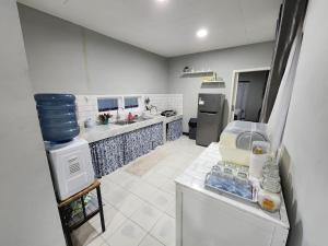 SiborongborongPorlak Hebron Family Homestay Silangit的带水槽和柜台的厨房