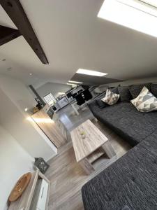 Postel nebo postele na pokoji v ubytování Panoramablick in Litzendorf
