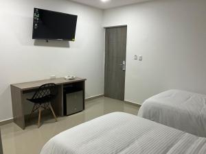 TV a/nebo společenská místnost v ubytování Hotel fenix
