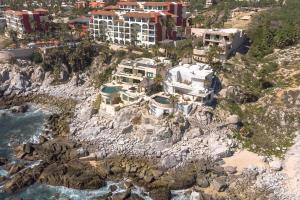 an aerial view of a resort on a rocky cliff at Villa Alegria in El Pueblito