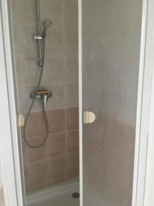a shower with a shower head in a bathroom at Appartement idéalement situé in Les Sables-dʼOlonne