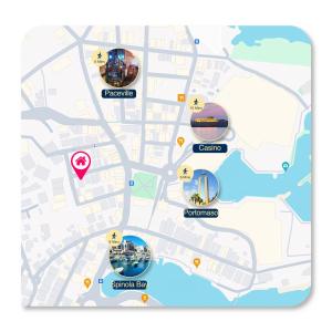 a map of the city of berlin with attractions at Super Location, St Julians, 2 Bedroom, Paceville APT 7 by Vaganza in St Julian's