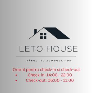 a logo for a real estate agency with a house at LETO House in Târgu Jiu