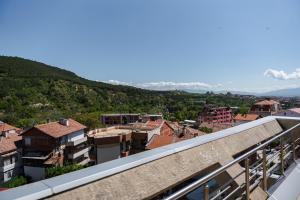 a view of the city from the balcony at ALVA in Sandanski