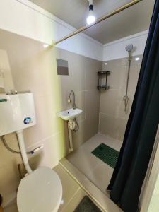a bathroom with a toilet and a sink and a shower at GoodWorks Accommodation in Yangor