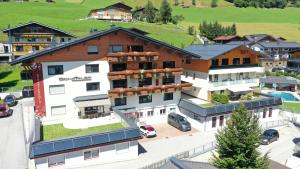an aerial view of a building in a city at Appartement Schattauer in Wagrain