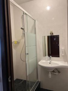 Koupelna v ubytování Hotel Lavilia