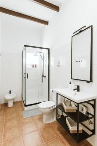 Magec Villa de Arico في Lomo de Arico: حمام مع دش ومرحاض ومغسلة +18 صورة