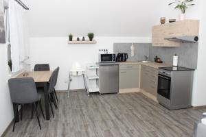Kuchyň nebo kuchyňský kout v ubytování Apartmán Pod Hrází Chráštany