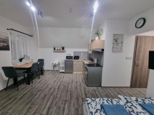 Kuchyň nebo kuchyňský kout v ubytování Apartmán Pod Hrází Chráštany