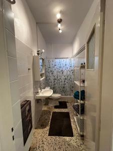 LikoporiáにあるDimos Apartmentsの洗面台とトイレ付きの小さなバスルーム +15枚の写真