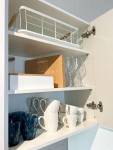 Kuchyň nebo kuchyňský kout v ubytování Dachgeschoß Maisonette im Altbau