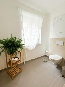 Koupelna v ubytování Dachgeschoß Maisonette im Altbau