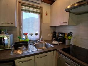 a kitchen counter with a sink and a window at Gite Pinot Gris et gite Pinot Blanc in Kaysersberg +19 photos