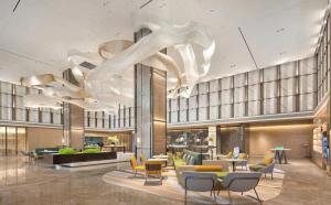 Ruang duduk di Home2 by Hilton Chongqing Wushan