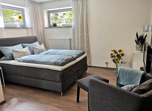 Postel nebo postele na pokoji v ubytování Ferienwohnung Morgenlicht