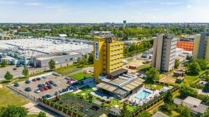 Nespecifikovaný výhled na destinaci Praha nebo výhled na město při pohledu z hotelu