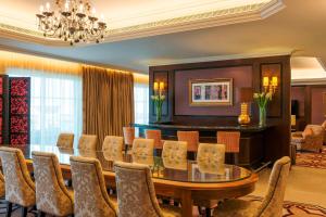 a dining room with a table and chairs at The Westin Dubai Mina Seyahi Beach Resort and Waterpark in Dubai