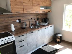 a kitchen with a sink and a stove at Boutique house in Devin