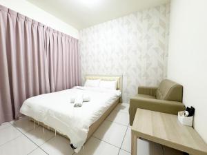 Postel nebo postele na pokoji v ubytování 逢甲玖壹住宿 Fengjia 91 house
