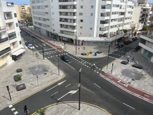an aerial view of a city street with buildings at Casa de Huespedes el Almendro in Ibiza Town