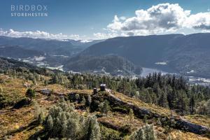 a view from the top of a mountain at Birdbox Storehesten in Kvame
