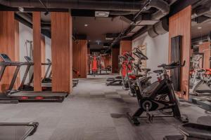 Posilňovňa alebo fitness centrum v ubytovaní Gdańsk Nadmotławie Apartments City Centre Sauna & Gym