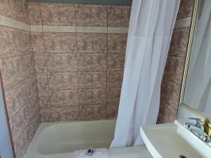 ein Badezimmer mit Badewanne und Waschbecken in der Unterkunft Wine Country Inn in Lodi