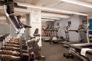 a gym with treadmills and elliptical machines at Residence Inn by Marriott New York Downtown Manhattan/World Trade Center Area in New York