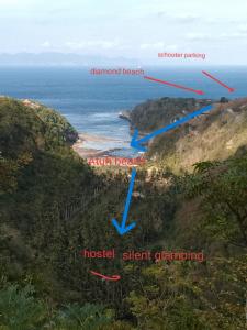 a map of the coast of the island of anahu beach at ATUH GARDEN Silent Glamping in Klungkung