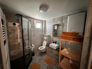 Kúpeľňa v ubytovaní Apartmány Hanička