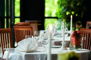 Un restaurante o sitio para comer en Trans World Hotel Donauwelle